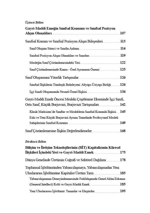 Sınıfın Yeni Görünümleri ve Bilişim Sektörü - Maddi-Gayri-Maddi Emek