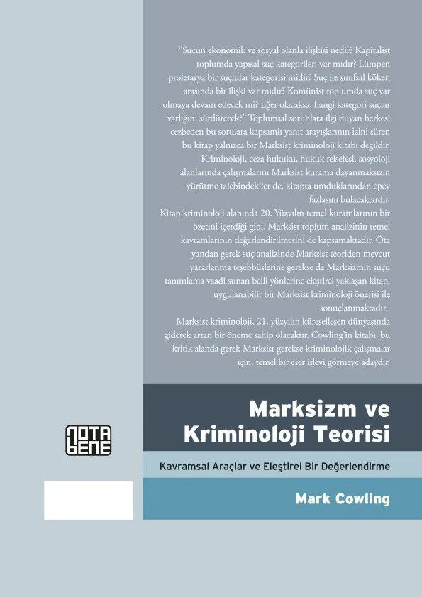 Marksizm ve Kriminoloji Teorisi - Kavramsal Araçlar ve Eleştirel Bir Değerlendirme