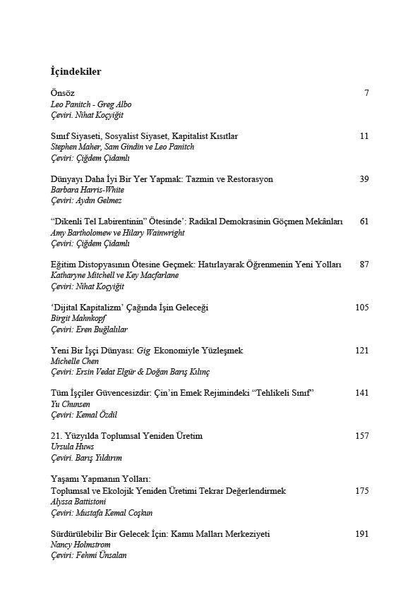 Socialist Register 2020  - Pazar Distopyasının Ötesi: Yaşamanın Yeni Yolları