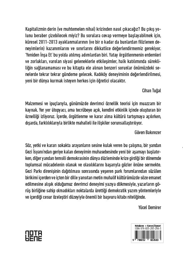 Yeniden İnşa Et - Caferağa ve Yeldeğirmeni Dayanışmaları Yatay Örgütlenme Deneyimi