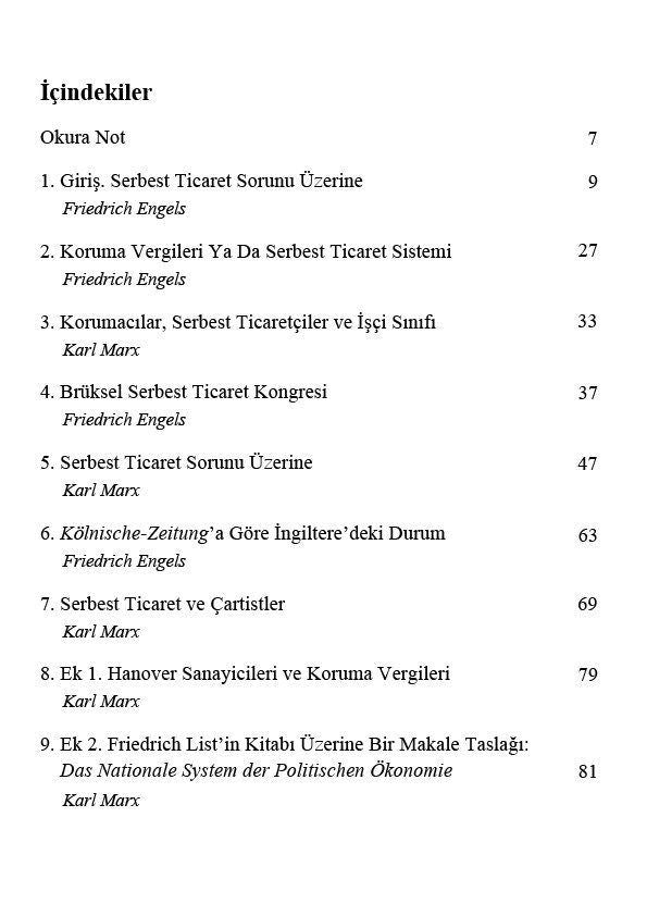 Serbest Ticaret Sorunu Üzerine