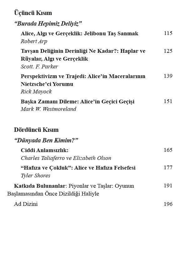 Alice Harikalar Diyarında ve Felsefe
