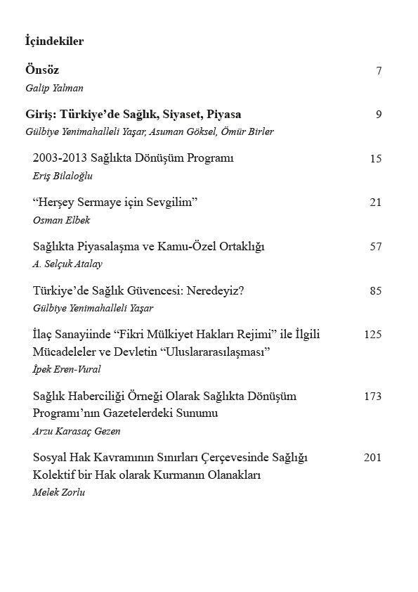 Türkiye'de Sağlık Siyaset Piyasa