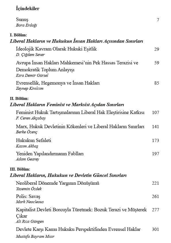 Liberal Hakların, Hukukun ve Devletin Sınırları