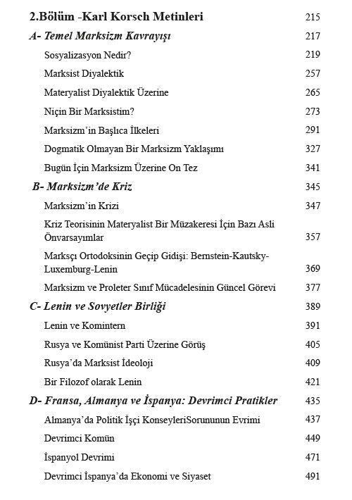 Bir Proleter Devrim Teorisyeninin Yazıları: Karl Korsch Kitabı