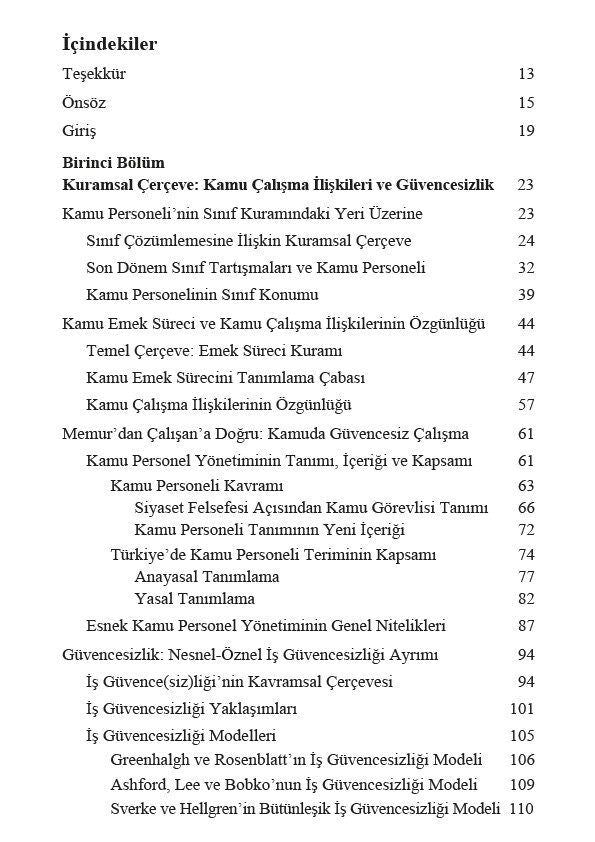 Kamuda Güvencesizlik - Uyum ve Direniş