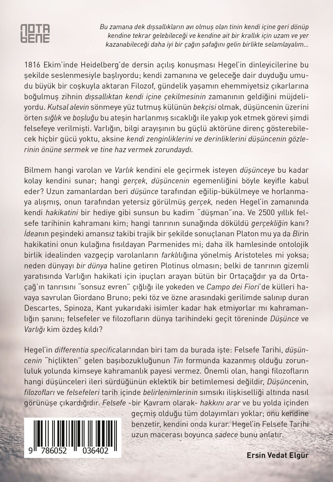 Felsefe Tarihi 1. Cilt: Thales'den Platon'a Grek Felsefesi