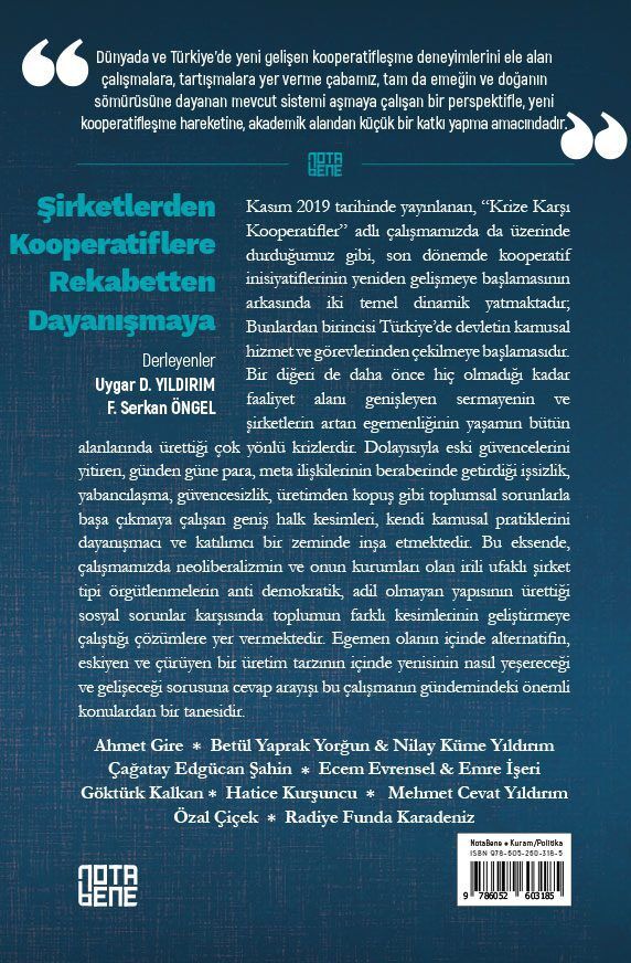 Şirketlerden Kooperatiflere, Rekabetten Dayanışmaya -  Tartışmalar, Deneyimler