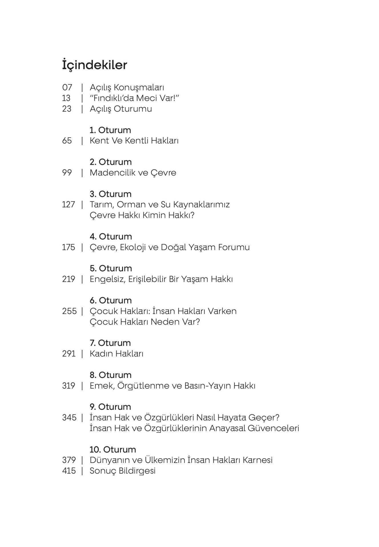 Haklar Sempozyumu-Bildiriler, Sunumlar/Fındıklı